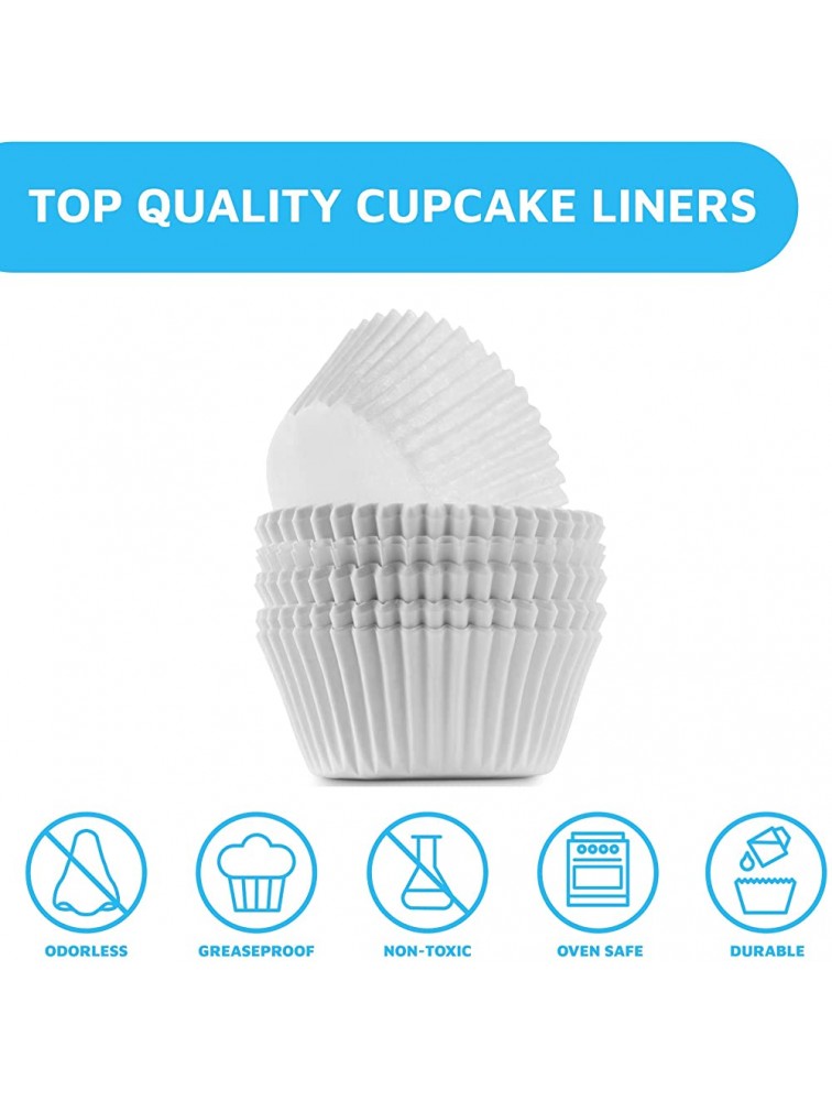 MontoPack White Cupcake Liners | 400 Standard Size Baking Cups | Greaseproof No Smell Cupcake Wrappers | Muffin Liners for Desserts & Candies | Cupcake Liner for Holidays Birthdays & Protein Balls - BSNYRNAC8
