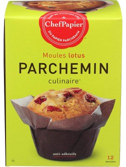 PaperChef Baking Cup: Lotus-Shaped Cupcake and Muffin Liners Nonstick Parchment Papers Tin and Ramekin Liner Biodegradable Paper Supplies Elegant Design Kosher-Certified Brown 12 cups - BREVJPJQ5