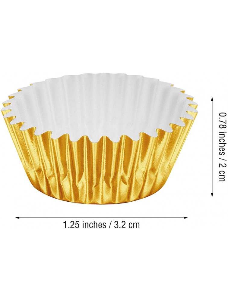 Sumind 400 Pieces Mini Cupcake Cup Liners Foil Baking Cups Foil Cupcake Liners for Baking Muffin and Cupcakes Gold - B872BF9LI