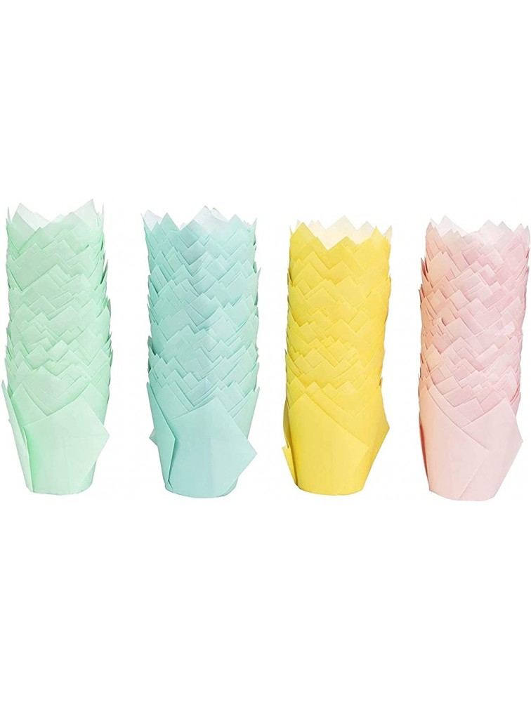 Tulip Cupcake Liners 400-Pack Cupcake Wrappers Muffin Paper Baking Cups – 4 Assorted Pastel Colors Standard Size 2 Diameter - B4YWM7OOE