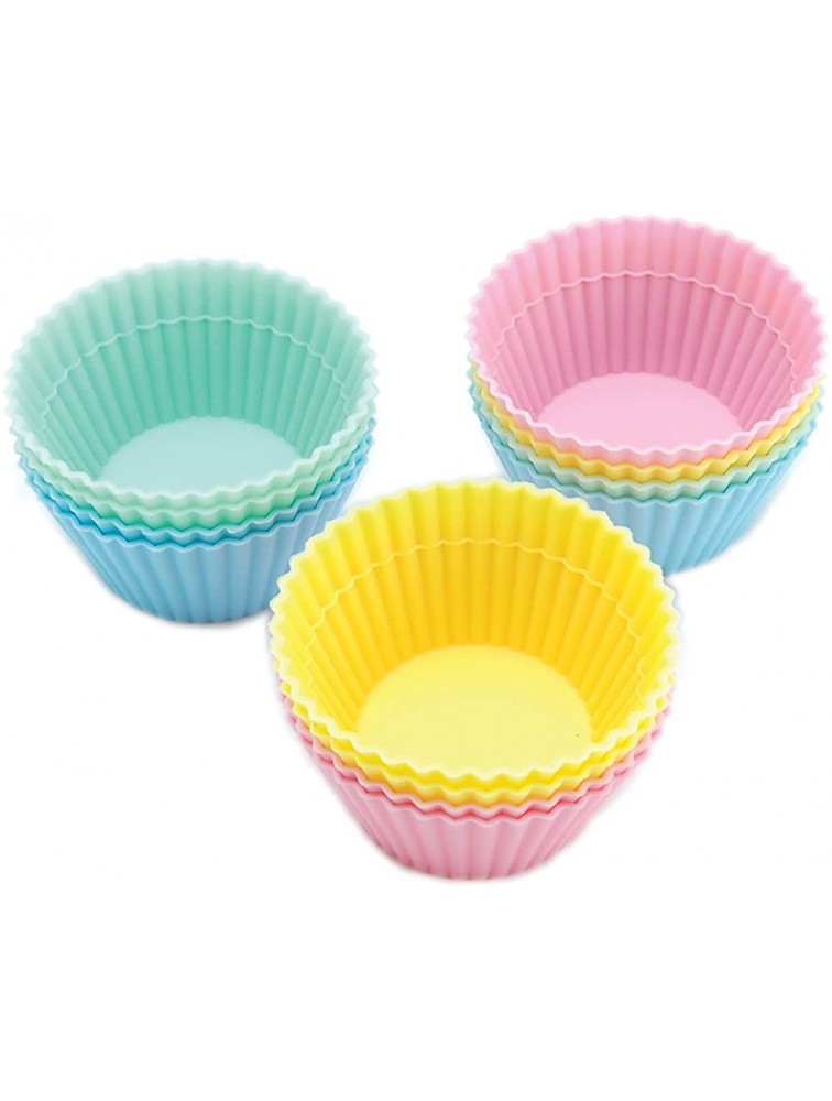 Wilton Round Silicone 12 Count Baking and Craft Cups Pastel - B264BD33S