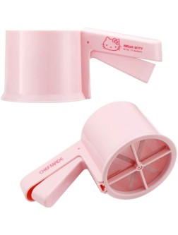 CHEFMADE Hello Kitty Flour Sifter Pink Semi-automatic Hand-pressed Cup with Scale and 18 Fine Mesh Stainless Steel Screen for Baking Tool - B8YNM2MD5