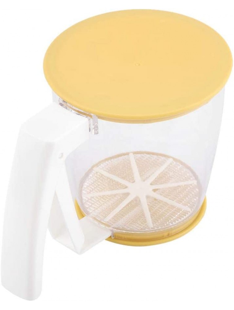 Cikonielf Flour Sifter Hand-held Mechanical Strainer Cup Powder Mesh Sieve for Kitchen Baking with Lid and Bottom Cover - BV39UGMFG