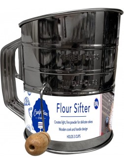 Confection Stand Easily Sift Three Cup Flour Sifter Standard Silver - BBTT5VLYS