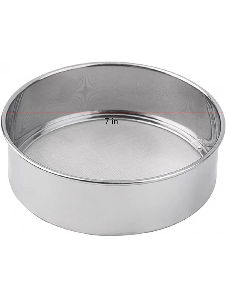 Emivery 7'' Stainless Steel Flour Sifter Round Fine Mesh Strainers Flour Sieve for Baking Cakes Pastries Cupcakes - BHS51GN9F