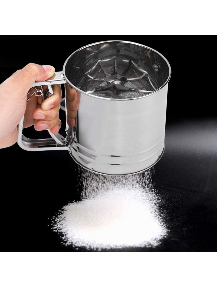 Fdit Stainless Steel Double Layer Manual Flour Sifter Sieve Strainer Kitchen Cooking Baking Tool - B7VIZD7UG
