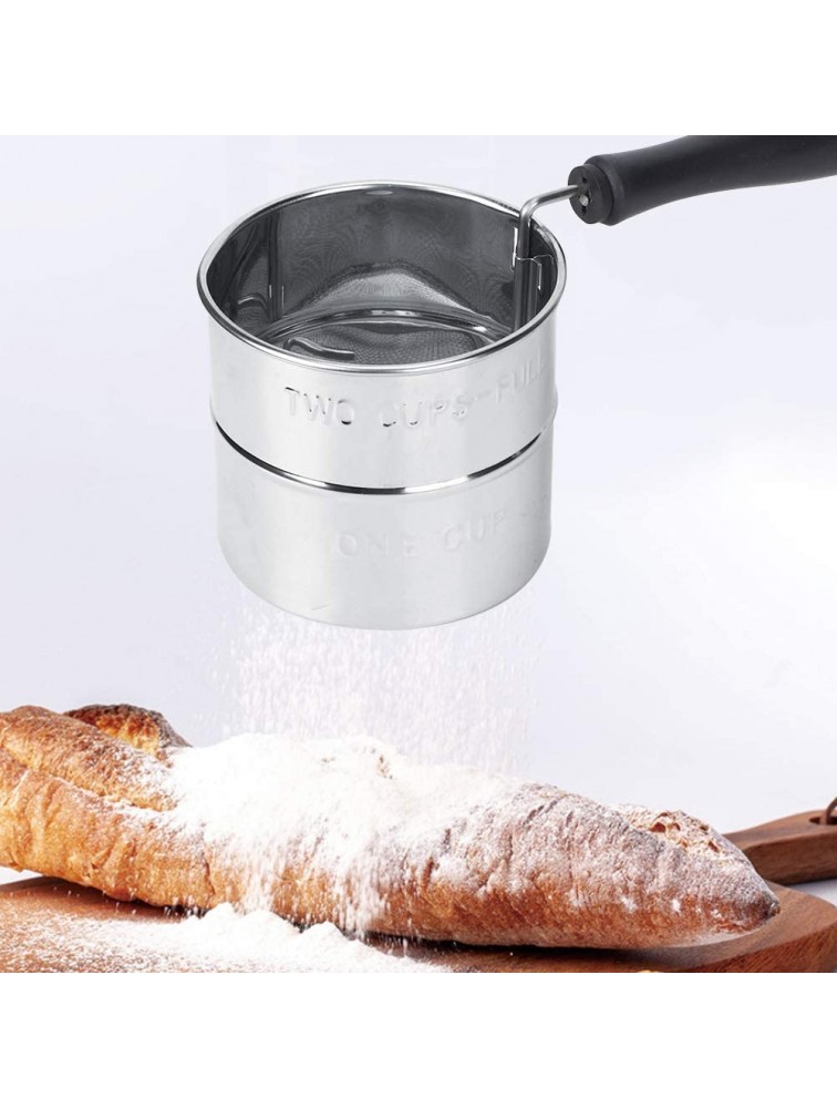 Flour Powder Sifter Single Layer Household Sieve Colander with Handle for Kitchen Cake Baking Flour Powder Sugar - BBLFNWJCX