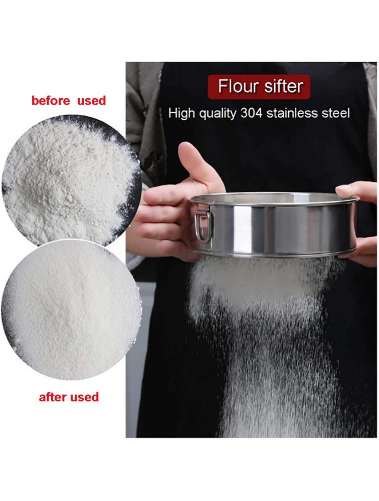 Flour Sifter Flour Sifter for Baking Fine Mesh Sifter Flour Sieve Fine Mesh 60 Mesh Sieve 304 Stainless Steel Round Sifter for Baking Straining Powdering 15cm 18cm 20cm - BEVDWIBM6
