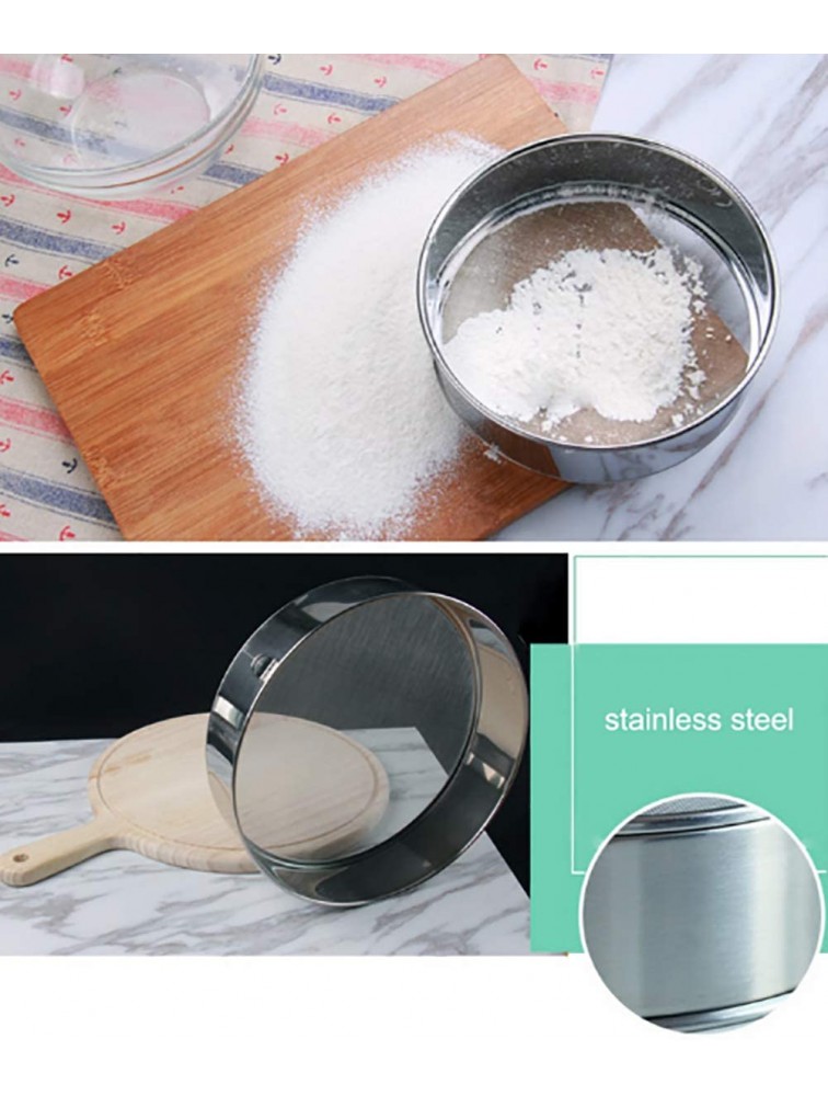 Flour Sifter Flour Sifter for Baking Fine Mesh Sifter Flour Sieve Fine Mesh 60 Mesh Sieve 304 Stainless Steel Round Sifter for Baking Straining Powdering 15cm 18cm 20cm - BEVDWIBM6