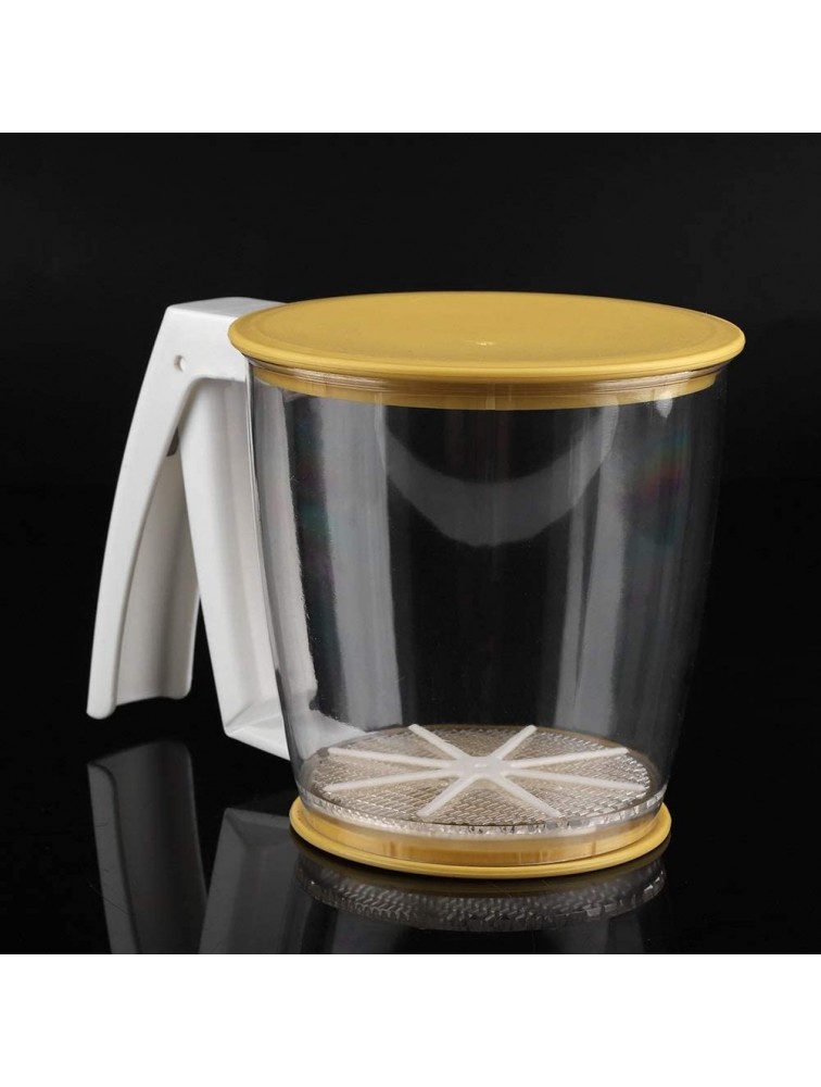 Flour Sifter MAGT PP Material Hand-held Cup Flour Sifter Safe Efficient Flour Strainer Powder Mesh Sieve Baking Supplies Tools With Lid - B0AJON46Y