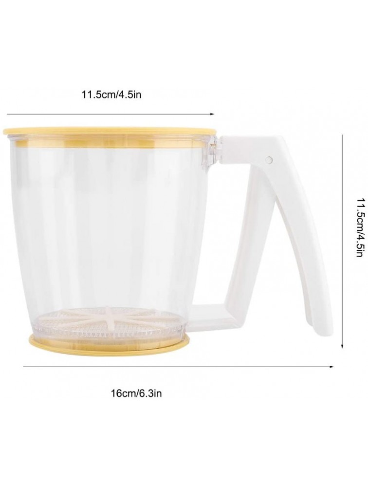 Flour Sifter MAGT PP Material Hand-held Cup Flour Sifter Safe Efficient Flour Strainer Powder Mesh Sieve Baking Supplies Tools With Lid - B0AJON46Y