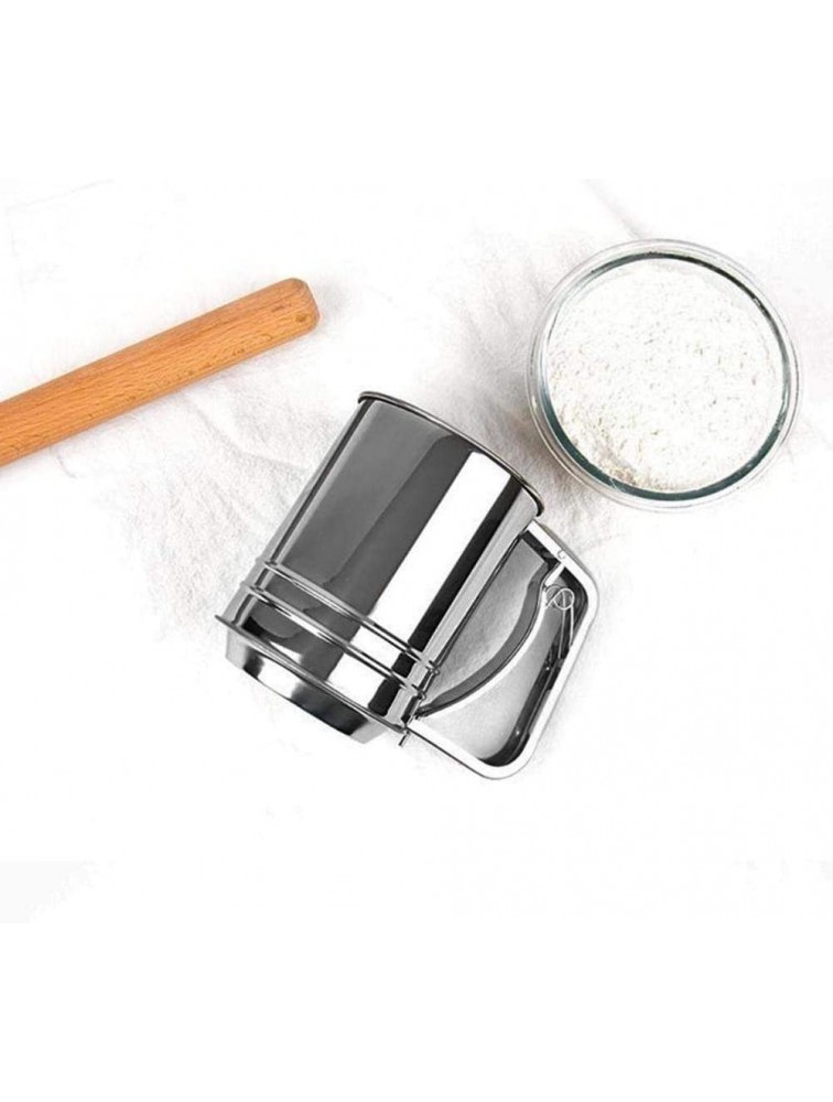 Flour Sifter,Flour Strainer Flour Sifter Portable Stainless Steel Manual Flour Sifter Sieve Flour Strainer Kitchen Cooking Baking Tool For Home Cooking - BI66TFDHI