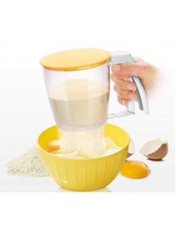 Newooh Plastic Flour Strainer Fine-mesh Flour Sieve with Top and Bottom Lids Hand-held Flour Sieve - B518JOCID