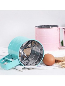 Pastry Tool Hand-screened Manual Home For Cakes Bakeware Baking Kitchen Gadget Powder Sifter Flour Sieveblue - BTMCL0SLK