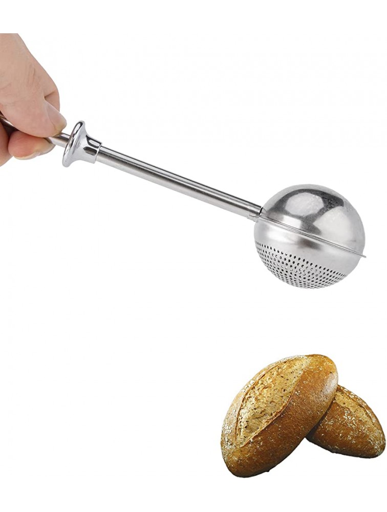 Shaker Duster Zerdie Stainless Steel Flour Sifter Spring Operated Handle Dispenser Powdered Sugar Sifters Dusting Wand - B9ZK7B6FH