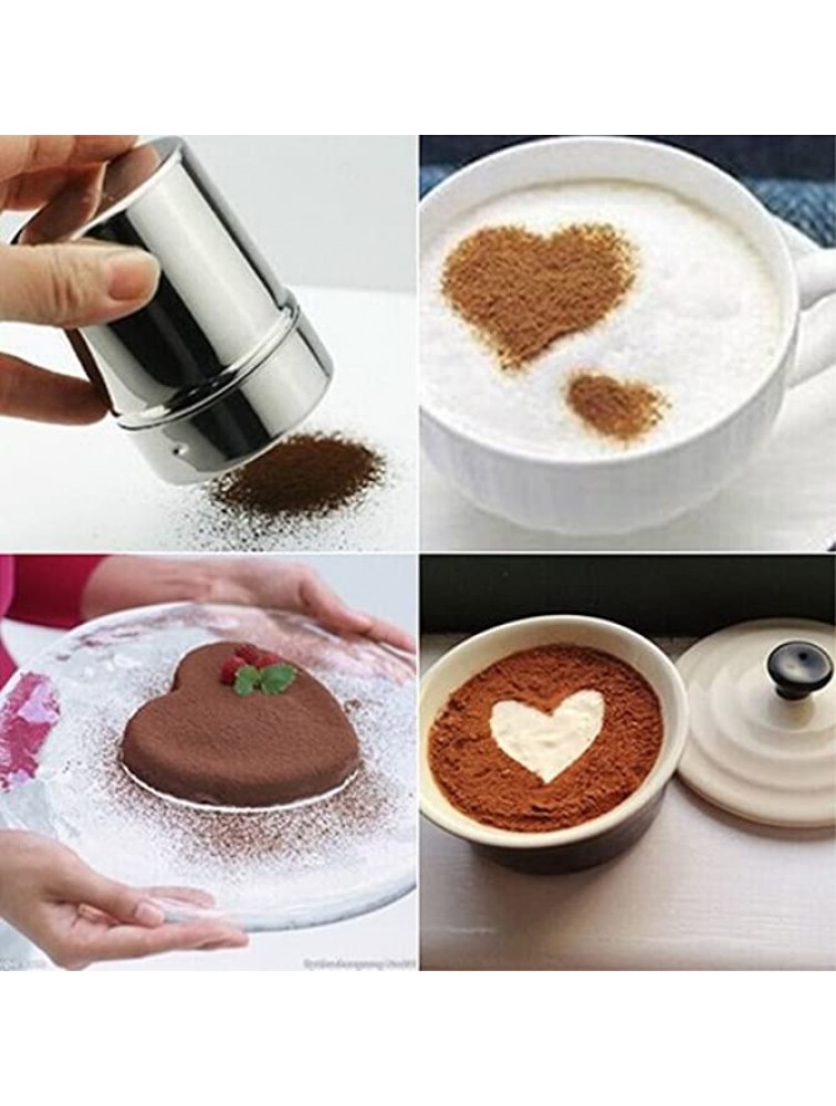 SoundsBeauty Durable Stainless Steel Chocolate Shaker Flour Powder Icing Sugar Coffee Sifter + Lid Kitchen Tool - BTSO32QJG