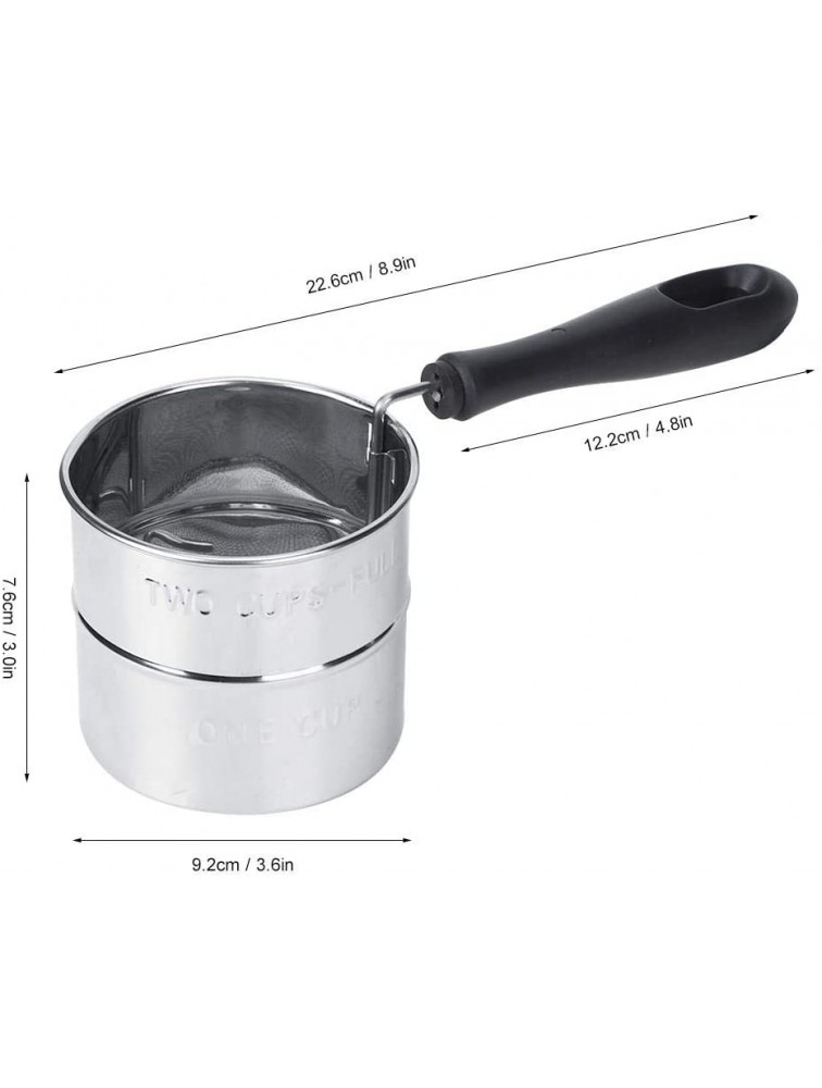Stainless Steel Flour Sifter Basket Rotary Hand-Held Crank Flour Sifter Sugar Powder Flour Fine mesh Strainer for Baking Cooking and Frying Bakeware Supplies - BRJ3VIM8R