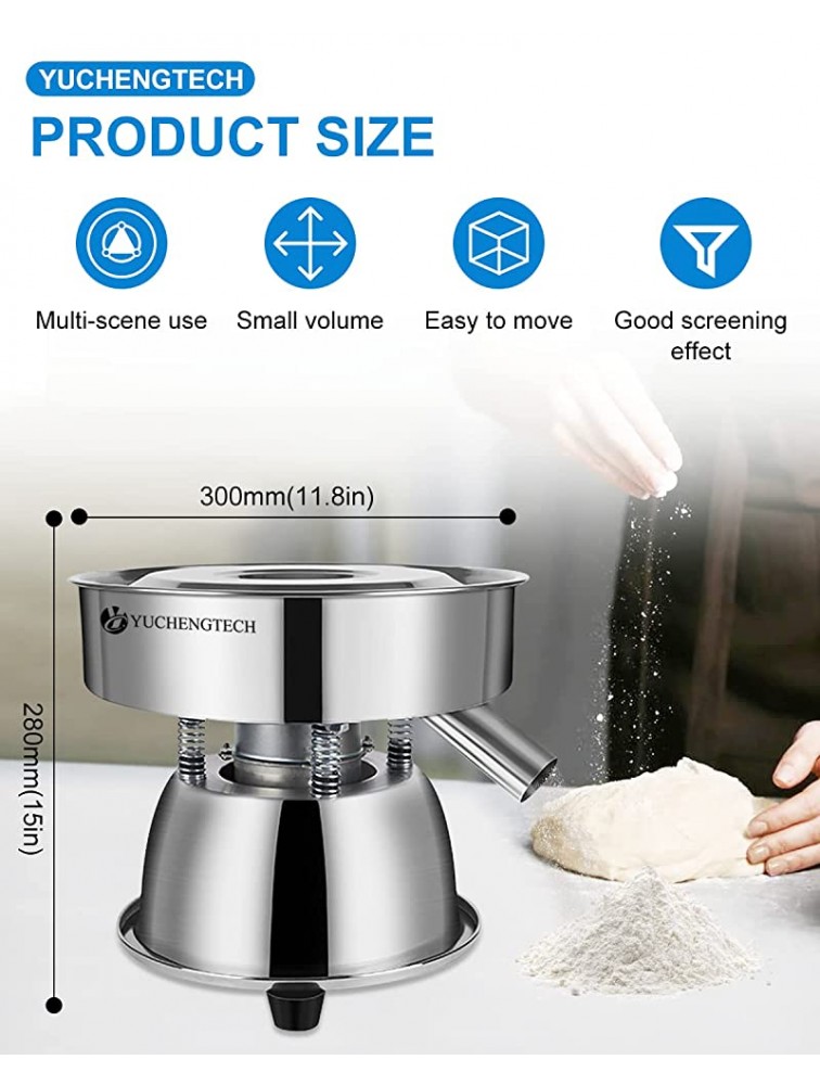 YUCHENGTECH Automatic Sieve Shaker Automatic Powder Sifter Vibrating Sieve Machine Electric Flour Sifter 110V without sieve - BQ6C8FFEG