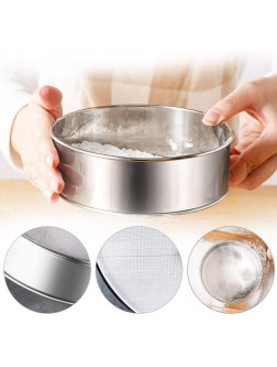 ZILONG Flour Sifter Stainless Steel Flour Sieve Professional Baking Sifter Tool 6 inch 15 cm Round Hand Kitchen Cooking Cake Flour Stainer Shaker Filter Fine 60 Mesh Height 1.81 inch  4.5cm Silver - BIYLC5VG3