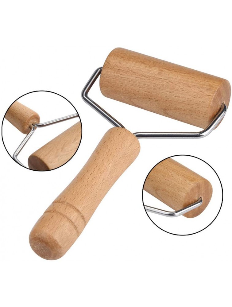 1 Piece 9.5cm Wide Wood Pastry Pizza Roller Wooden Brayer Wooden Rolling Pins Wood Dough Roller 5D Diamond Painting Tool Wooden Roller for Baking or Ceramic Pottery Clay Working - BXLE6G7OZ