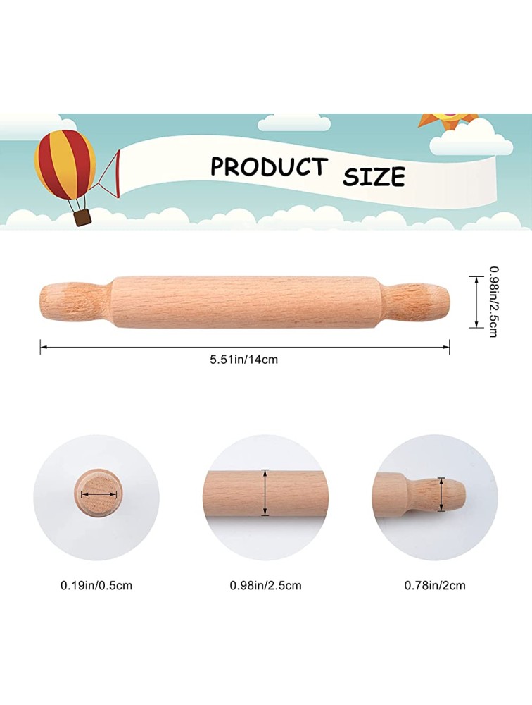 15PCS Mini Rolling Pins for Crafts 5.5 Inches Long Wooden Rolling Pins for Baking Kids Rolling Pin Fondant Rolling Pin with Thickness Rings French Rolling Pin for Dumplings Pizza Dough Pasta - B8N986R8L