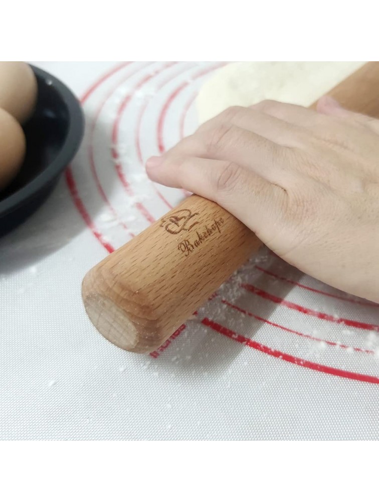 Bakehope Rolling Pin for Baking Pasta Pizza Bread Natural Beech Wood Dough Roller15.75 Inches dowel - BXI4PKWIL