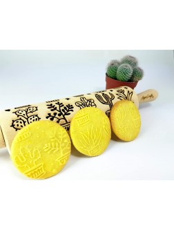CACTUS Embossing Rolling Pin by Algis Crafts - BB2ZWTXJ4