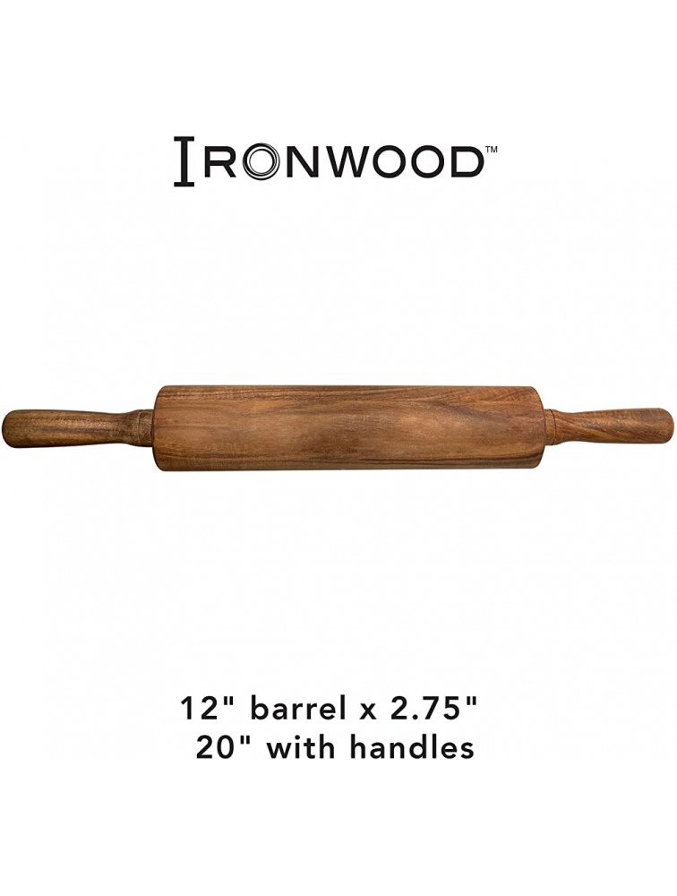 Ironwood Gourmet 28996 Acacia Rolling Pin Brown - BNTFZRS4W
