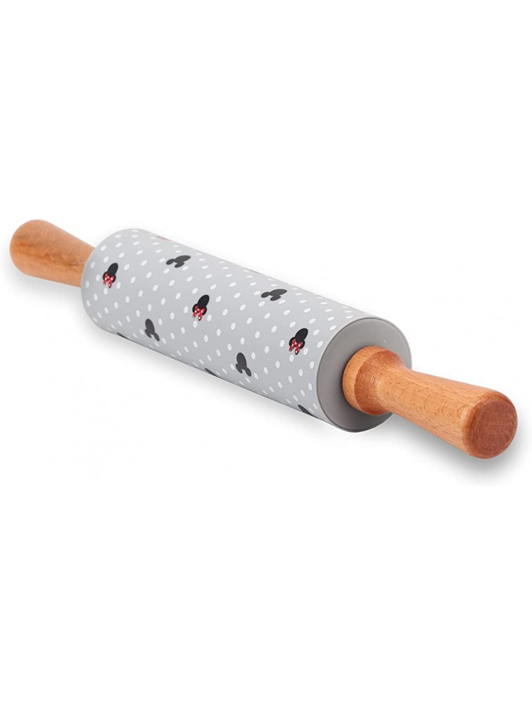 Open Road Brands Disney Mickey and Minnie Mouse Polka Dot Rolling Pin Adorable Mickey Mouse Rolling Pin for Baking - BFGEIDUVX