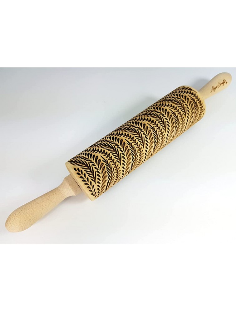 RIVER Embossed Rolling Pin. Dough Roller for Embossed Cookies and Potery by Algis Crafts - BNMH9X5IN