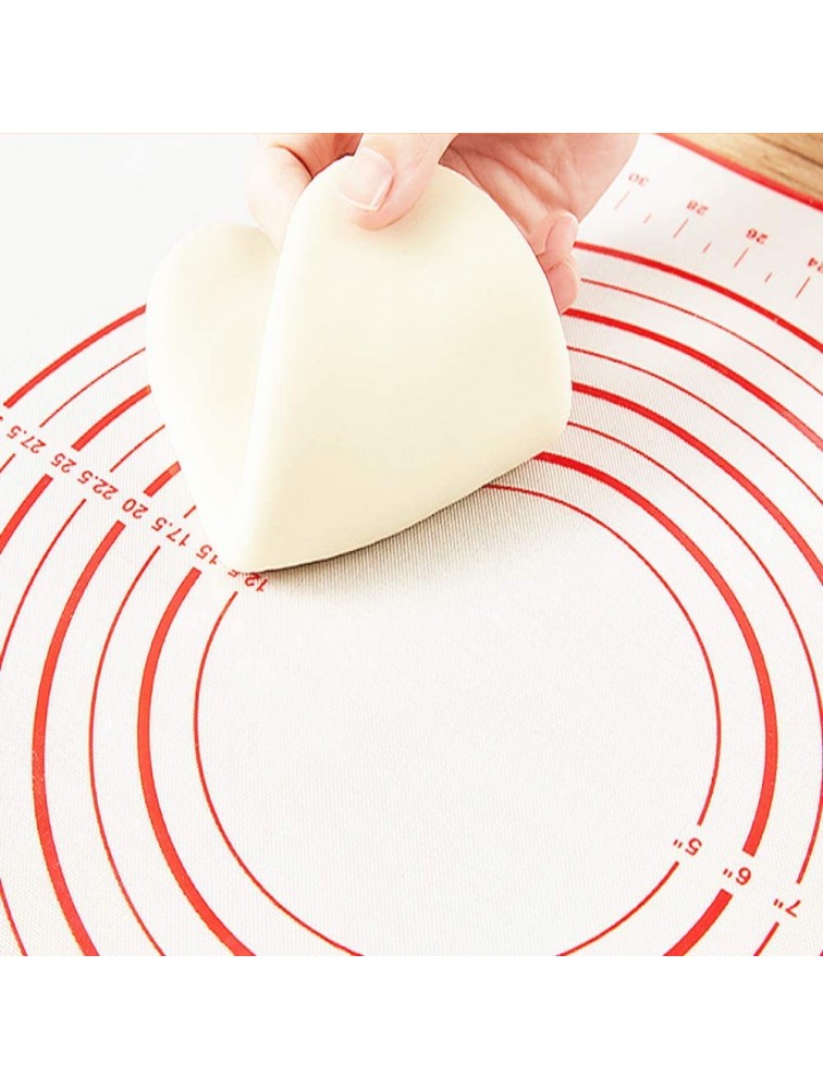 Rolling Pin nonstick and Silicone Baking Pastry Mat combo kit Adjustable Rolling Pin With Thickness Rings Rolling Pin for Baking Fondant Pizza Pie Pastry Pasta Dough Cookies Red - BNBDDMSBW