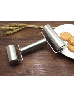 Smooth Stainless Steel Rolling Pin Pastry and Pizza Double Dough Baker Roller Metal Kitchen Utensils Ideal for Baking Dough Pizza Pie Pastries Pasta and Cookies - BJ6F6RW8P