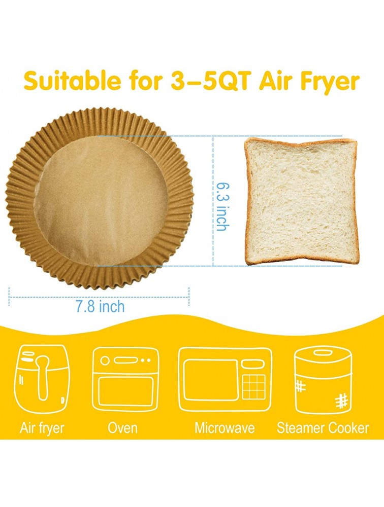 100 Pcs Air Fryer Disposable Paper Liner Food Grade Air Fryer Liners Round Non Stick Air Fryer Parchment Paper 6.3 Inch Baking Paper for 3-5QT Air Fryer - BUY5IBHJ2