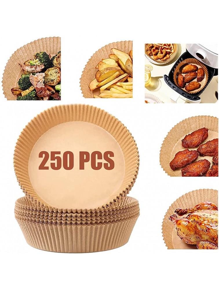 250 PCS Air Fryer Liners Non-stick Disposable Air Fryer Paper Liner Round Baking Paper Oil-proof Water-proof,Food Grade Parchment for Baking Roasting Microwave - BEOAH0QHG