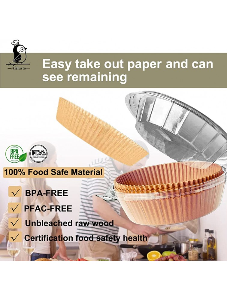 9.45 Inch Air Fryer Disposable Paper Liner [XL Size] Air Fryer Liners for 6QT or Bigger Air Fryer Non-stick Food Grade Baking Paper 50PCS - BJCMXH2CI