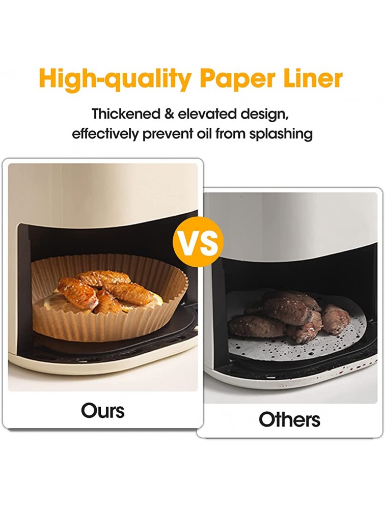 Air Fryer Disposable Paper Liner 100PCS Non-Stick Parchment Paper Liners 6.3 Inch Oil-Proof Parchment Round Baking Paper for Air Fryer Roasting Microwave Oven Frying Pan - B33W8T5DB