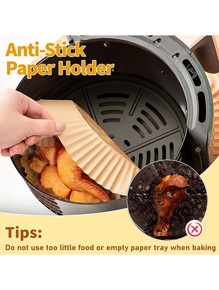 Air Fryer Disposable Paper Liner Air Fryer Liners Airfryer Parchment Paper 100PCS 9 INCH Non-Stick Parchment Paper for Air Fryer Air Fryer Paper Liners Round Cooking Paper Plates for Baking - BMOOZUB63