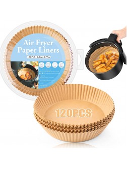 Air Fryer Disposable Paper Liner,120PCS Non-stick Air Fryer Liner,Round Parchment Baking Food Grade Paper for Air Fryer,Microwave,Water-Proof,Oil-Proof120PCS & 6.3Inch - BO79LY1PP