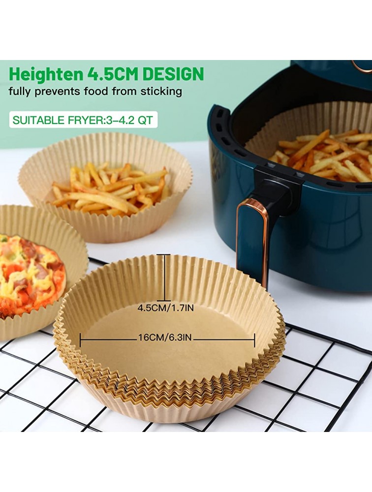 Air Fryer Liners Disposable Paper Non-Stick Air Fryer Liners Food Grade Baking Paper Parchment Water-proof Oil-proof Steamer Oil Paper for Air Fryer Roasting Microwave 60 6.3 inch - BI7BI8APJ