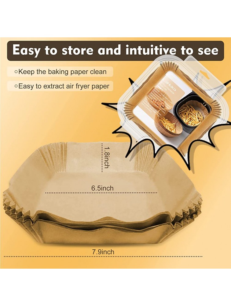 Air Fryer Parchment Paper,60pcs Square Air Fryer Disposable Paper Liner Non-Stick Air Fryer Liners Baking Roasting Frying Air Fryer Microwave Oven Steamer 6.5'' - B0H592Z72