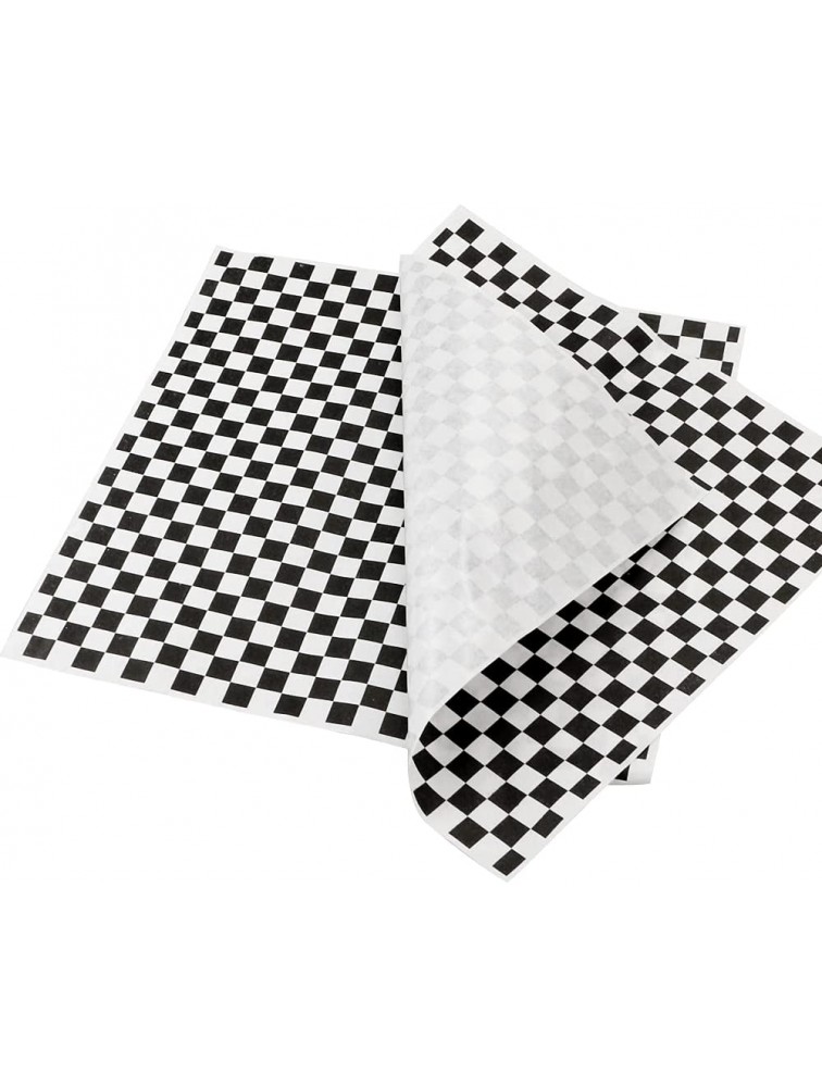 Hslife 100 Sheets Black and White Checkered Dry Waxed Deli Paper Sheets Paper Liners for Plastic Food Basket Wrapping Bread and Sandwiches11''x11.6'' - B1I5QHC3I