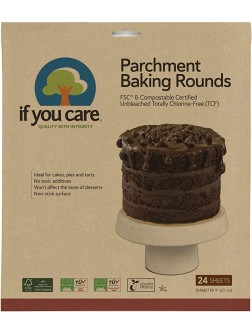 If You Care Parchment Paper Rounds for Baking Cakes Pies Tarts – Pack of 24 Circle Liners Unbleached Chlorine Free Greaseproof Silicone Coated – 9 Inch Diameter - BQ4OX22BA