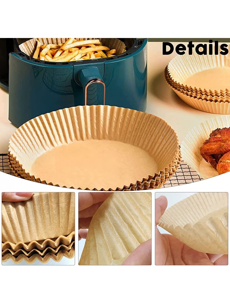 LOMSIOY Air Fryer Liner 100pcs Air Fryer Disposable Paper Liner Airfryer Parchment Liners Baking Paper for Cooking Oil-proof Water-proof Round Food Grade Sheets for Roasting Microwave - BECIS6CA6