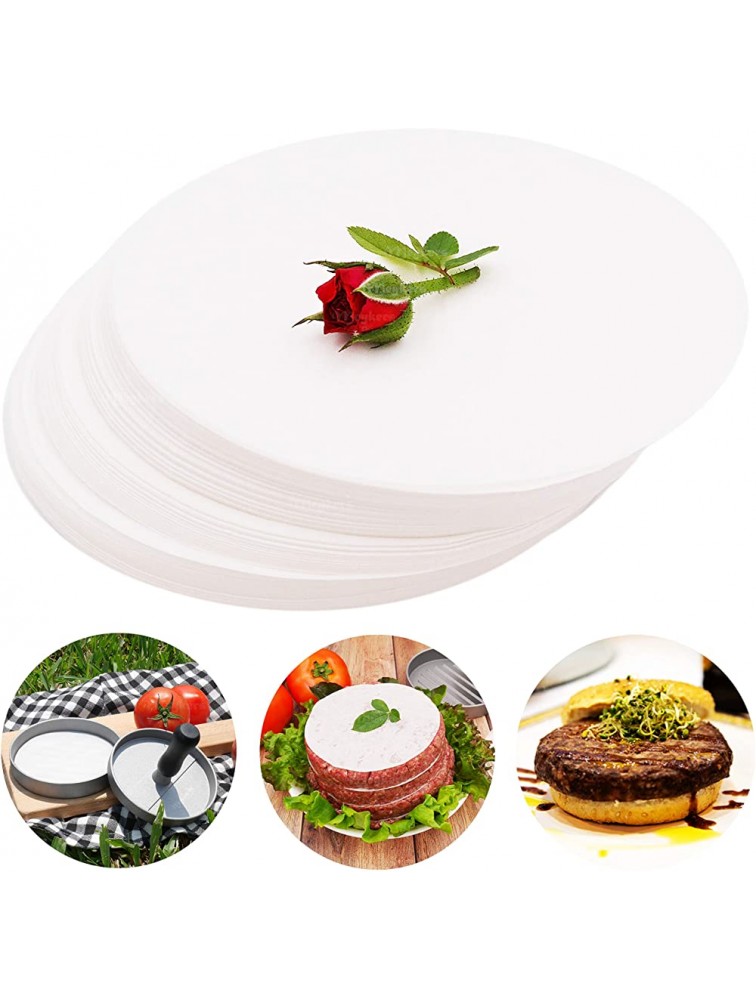 Meykers Patty Paper Sheets for 4  4.5 Inch Burger Press | 500 pcs Round | Hamburger Maker Non-Stick Heat Resistant Circle Wax Parchment Paper liege waffle keto chaffle Cookie Cake Bake - BV0ZD1XZ2
