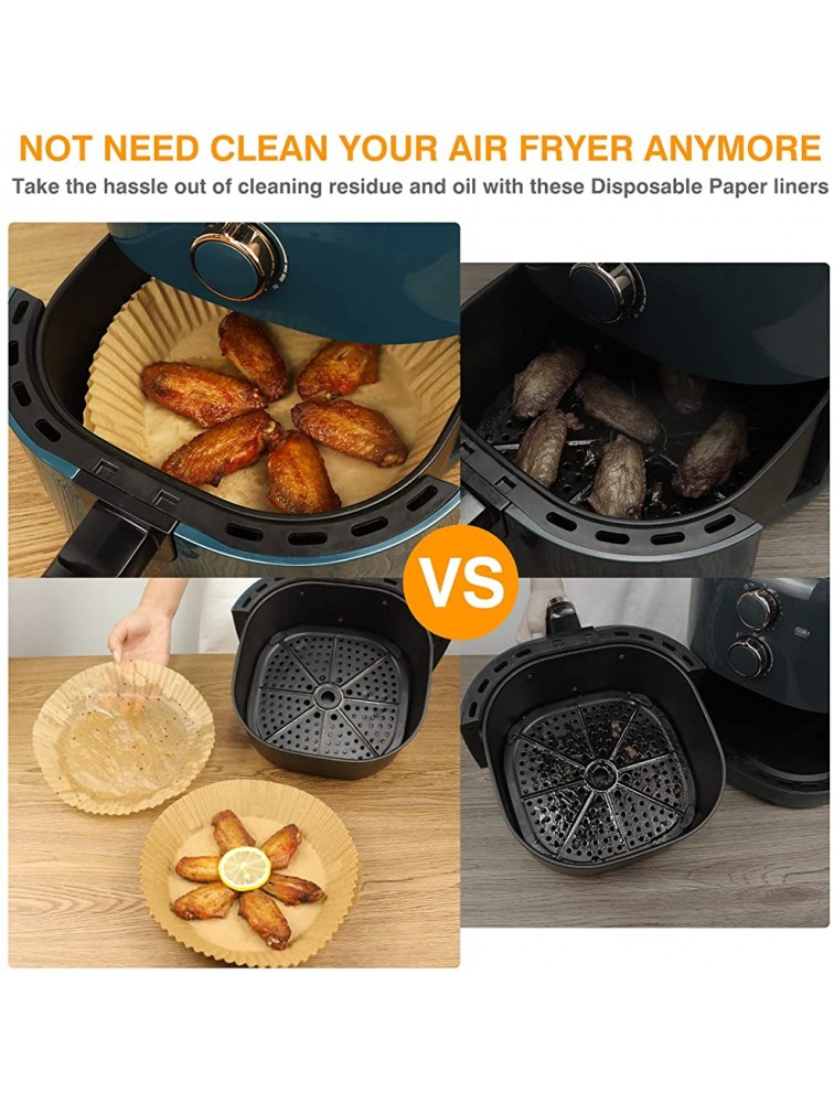 Micrake 7.9Inches Air Fryer Paper Liner for 5QT or Biger Air Fryer 50 PCS Non-Stick Air Fryer Parchment Paper Oil Resistant Waterproof Food Grade Baking Paper - B1YKCWWXY