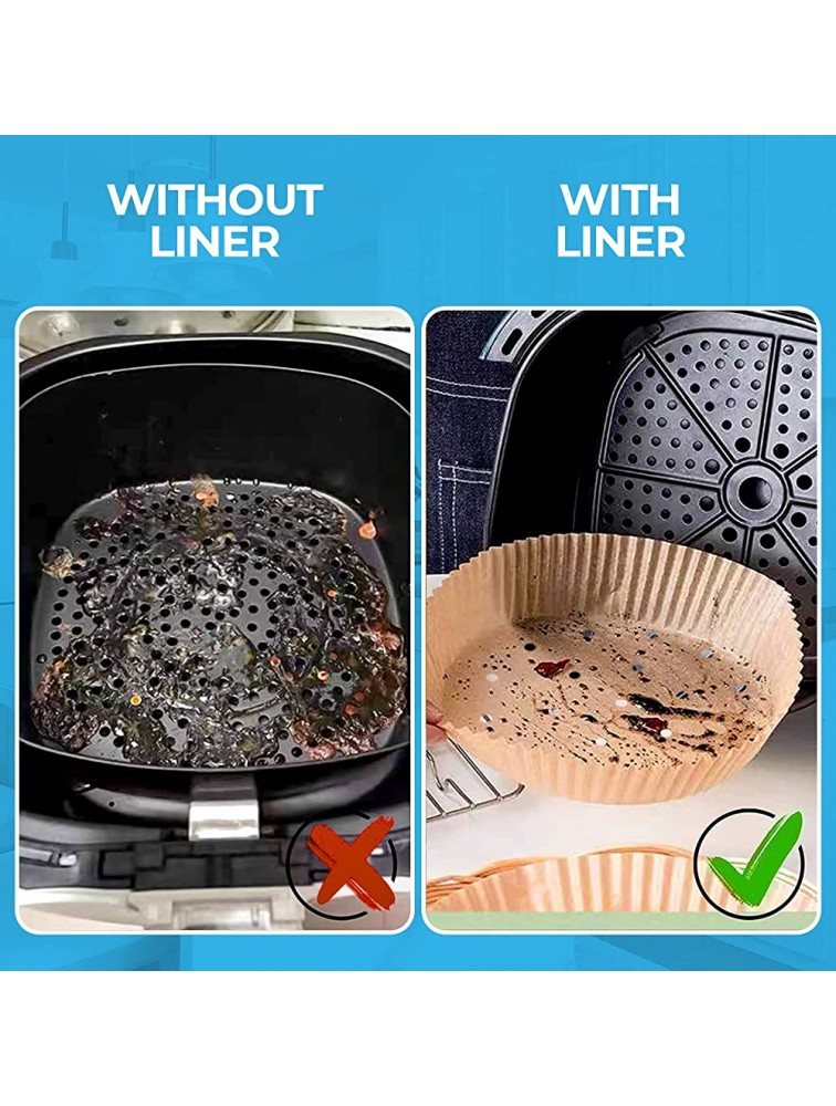 Rainy Day Essentials Air Fryer Liners Perforated with Holes 100 Pieces Disposable Air Fryer Liner Non-stick Baking Paper Oil Proof Waterproof Food Grade Parchment for Baking and Roasting - BV9MOYR9O