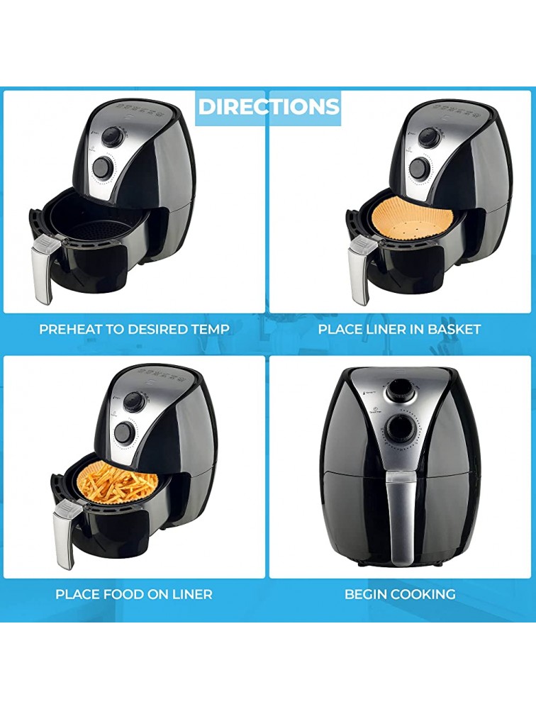 Rainy Day Essentials Air Fryer Liners Perforated with Holes 100 Pieces Disposable Air Fryer Liner Non-stick Baking Paper Oil Proof Waterproof Food Grade Parchment for Baking and Roasting - BV9MOYR9O