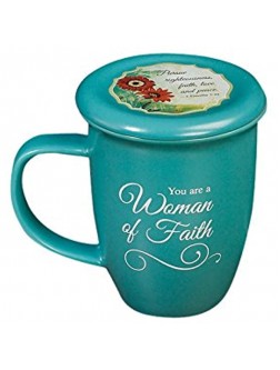 Abbey Gift Woman of Faith Mug and Coaster Set Blue 4 x 4.38" - B2F3KGEH3