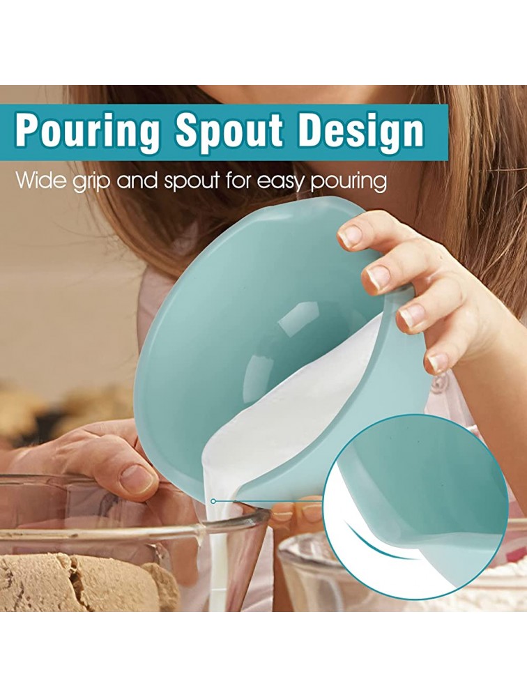 Allprettyall Nesting Mixing Bowl Set of 11 Including Measuring Cups and Measuring Spoons,Non-skid Bottom,Clear Scale Internal Plastic Mixing Bowls with Pour Spouts and Handles for Kitchen - BEXO5QAQV