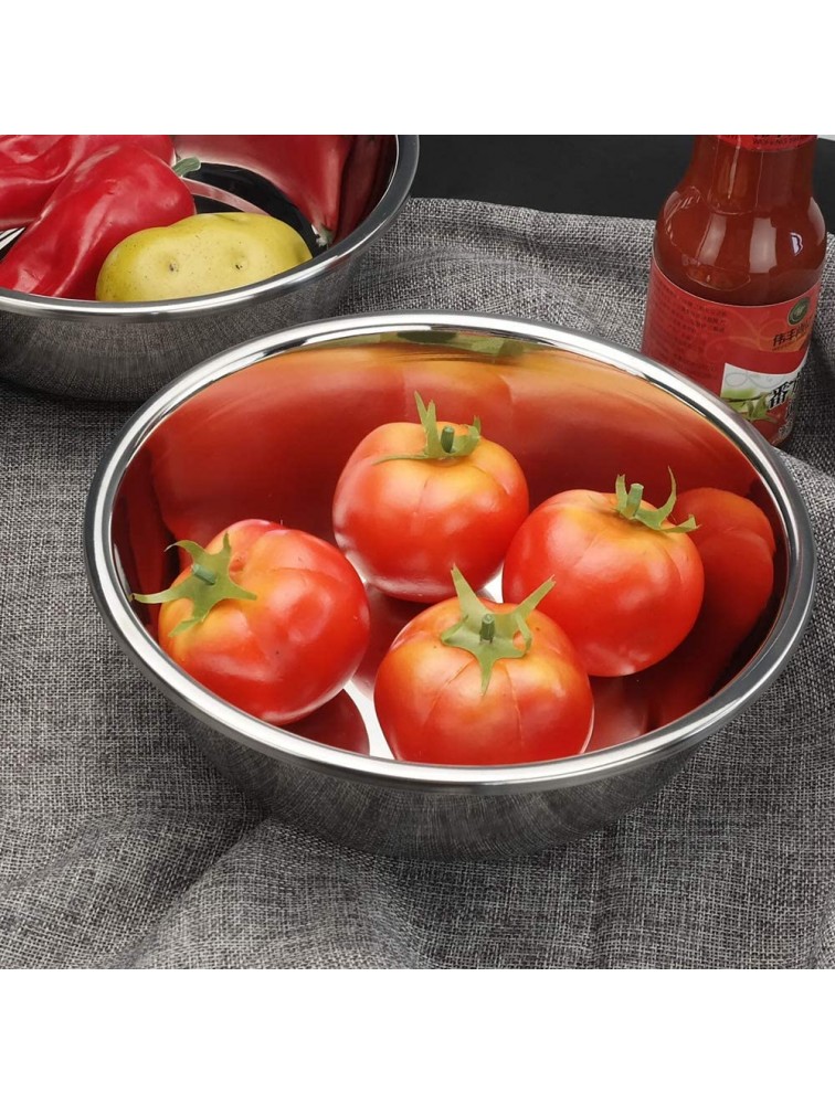 Anbers 18 10 Stainless Steel Mixing Bowl 9.6 Inch Wide Metal Prep Bowls 4 Packs - BUWCW9YKV
